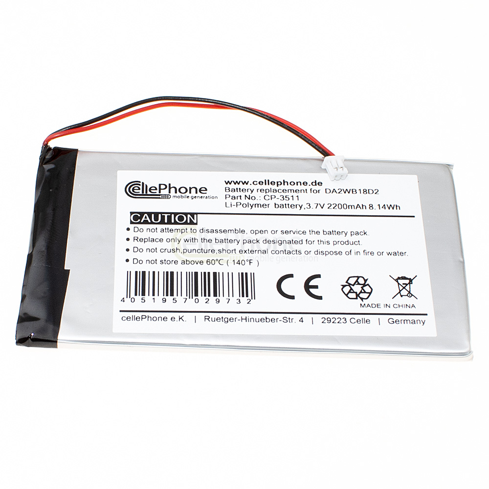 Battery Li-Polymer for iRiver H110 H120 H140 H320 H340 (replaced DA2WB18D2)
