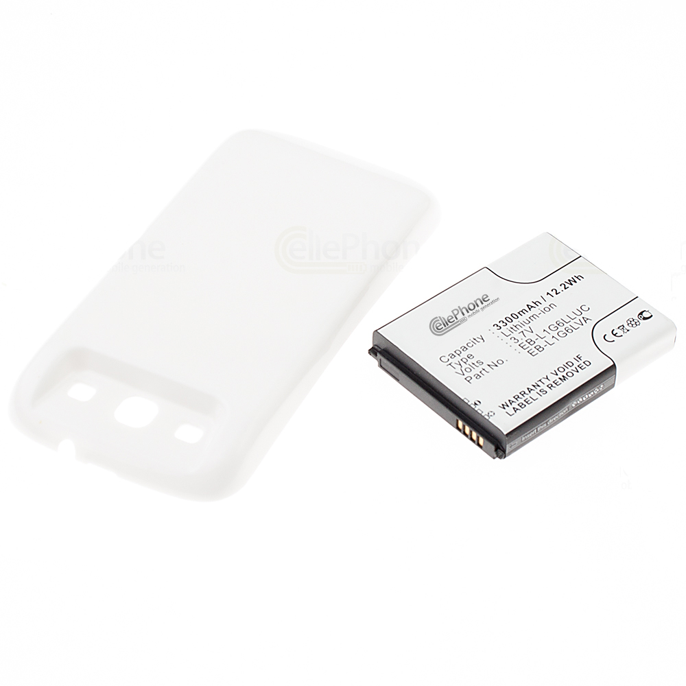 [3746] Akku Li-Ion für Samsung Galaxy S3 (GT-I9300) - weiß (ersetzt EB-K1G6UWUGSTD) - 3300 mAh (FAT)