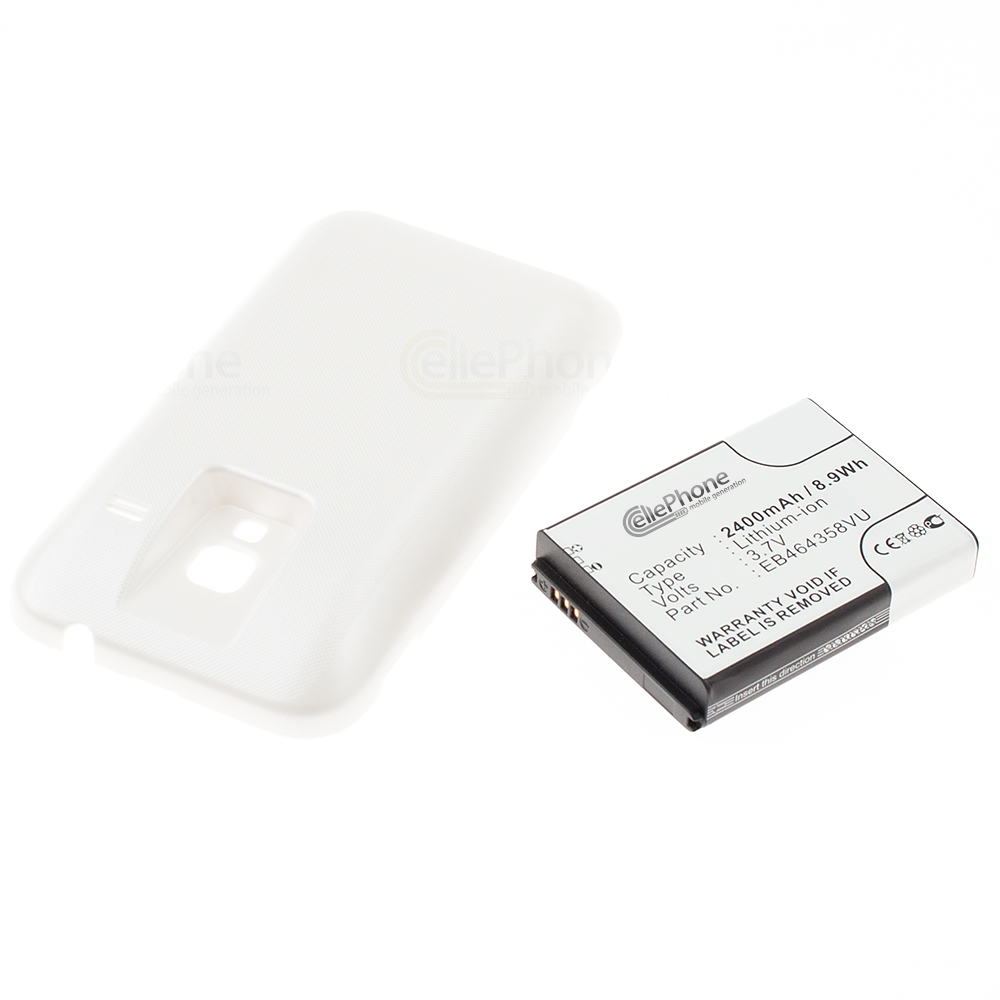 [3814] Akku Li-Ion für Samsung Galaxy Ace Plus (GT-S7500) - weiß (ersetzt EB464358VUBSTD) - 2400 mAh (FAT)