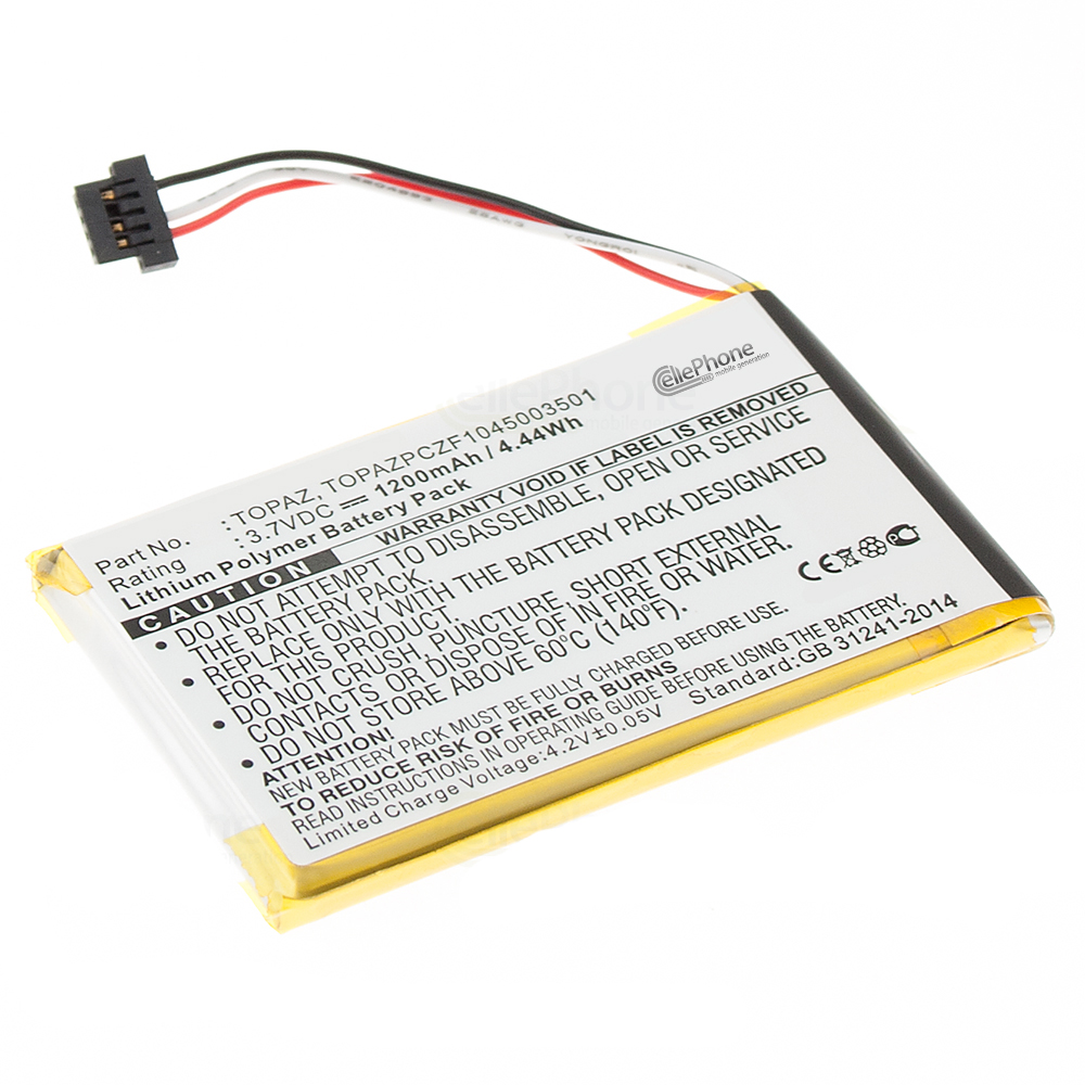 [3963] Batería Li-Polymer para Navigon 70 Easy Plus Premium (reemplazado TOPAZPCZF1045003501)