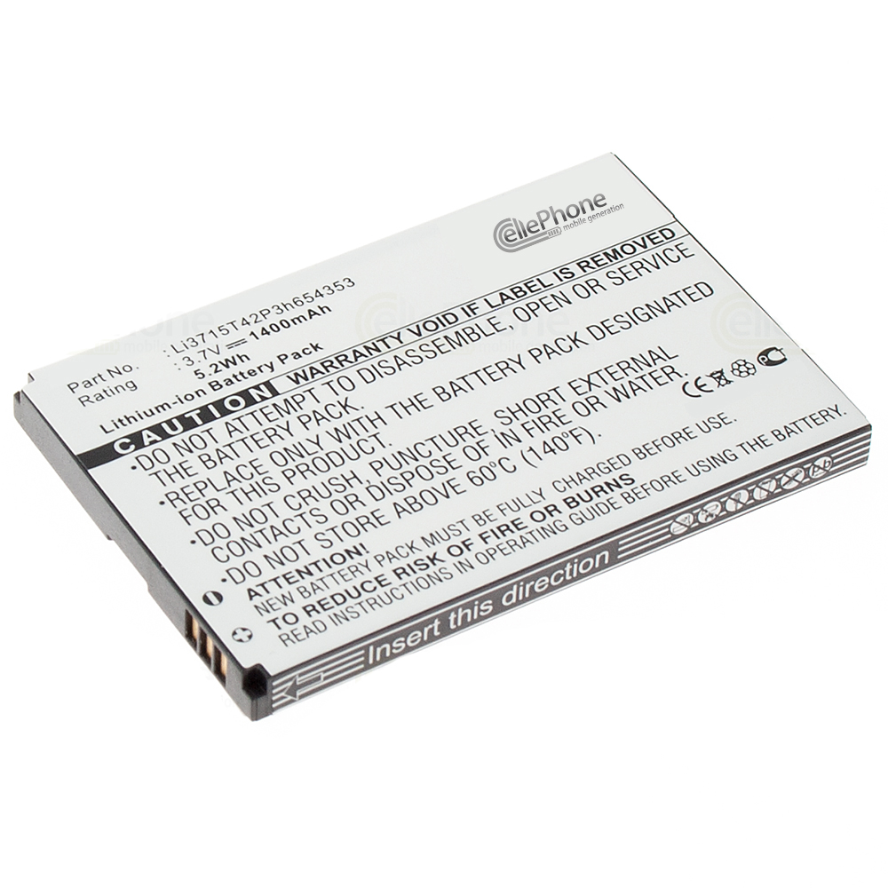 [4284] Batería Li-Ion para ZTE E760 U500 U980 X60 X61 X70 X876 (reemplazado Li3715T42P3h654353)