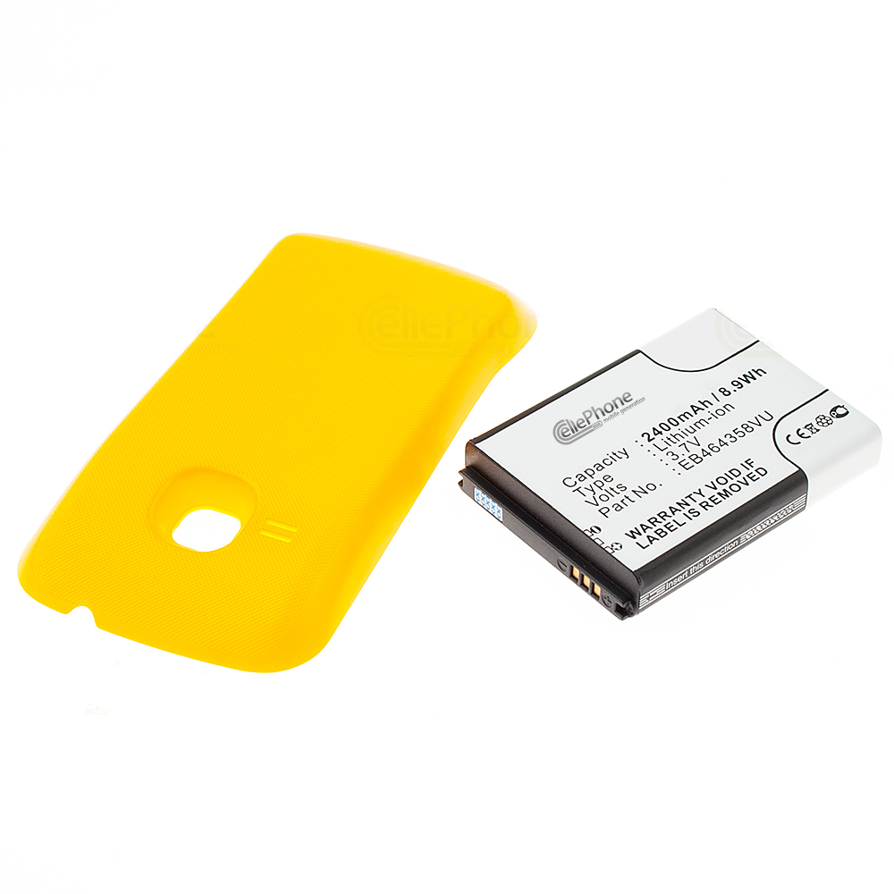Battery Li-Ion for Samsung Galaxy Mini 2 (GT-S6500) - yellow (replaced EB464358VUBSTD) - 2400 mAh (FAT)