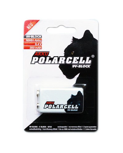 [460] PolarCell Akku Ni-MH E-Block 9V (6LR61/6F22/PP3) 200mAh