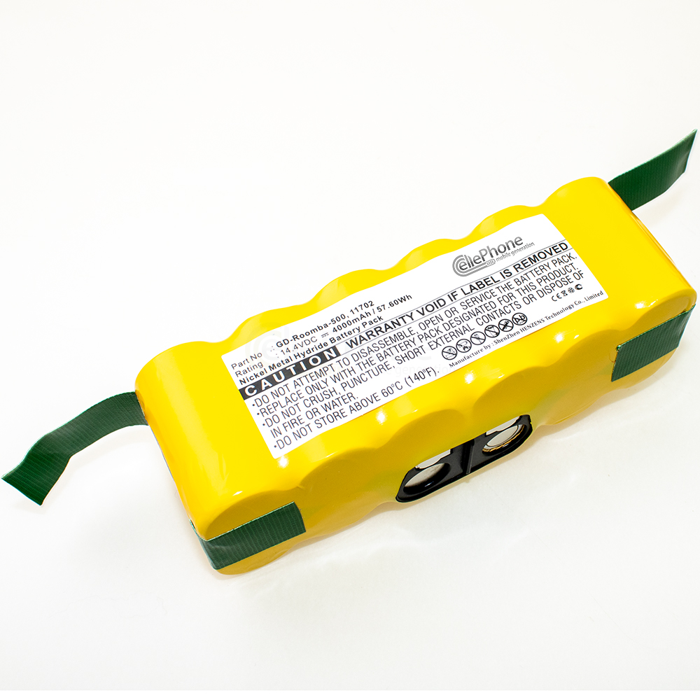Battery Li-Ion for iRobot Roomba 500 510 550 560 570 580 600 650 660 700 760 770 790 800 900 960 (replaced VAC-500NMH-33) - 4000mAh / 14,4V