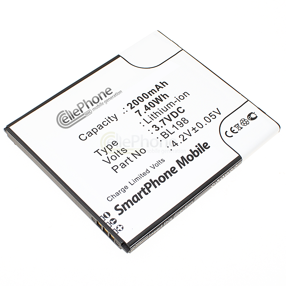 [5204] Accu Li-Ion voor Lenovo A830 A850 K860 K860i S880 S880i S890 (vervangt BL198)