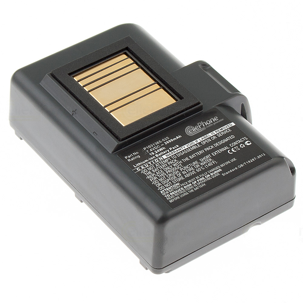 [5401] Akku Li-Ion für Zebra QLN220 QLN320 ZQ500 ZQ510 ZQ520 ZQ610 ZQ620 ZR628 ZR638 (ersetzt P1031365-025) - 2600mAh / 7,4V