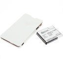 Akku Li-Ion + Flip-Tasche für Sony Ericsson Xperia TX / Xperia T - weiß (ersetzt BA900) - 3400 mAh (FAT)