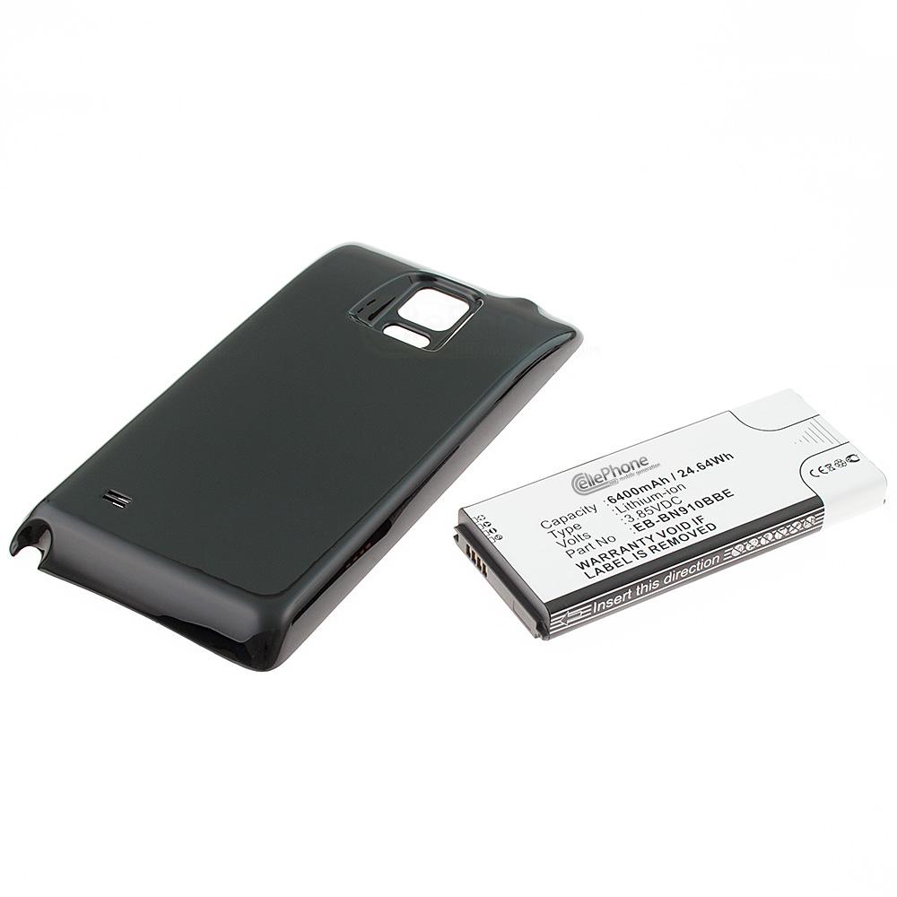 Accu Li-Ion voor Samsung Galaxy Note 4 (SM-N910F) - zwart (vervangt EB-BN910BBE) - 6400mAh (FAT)