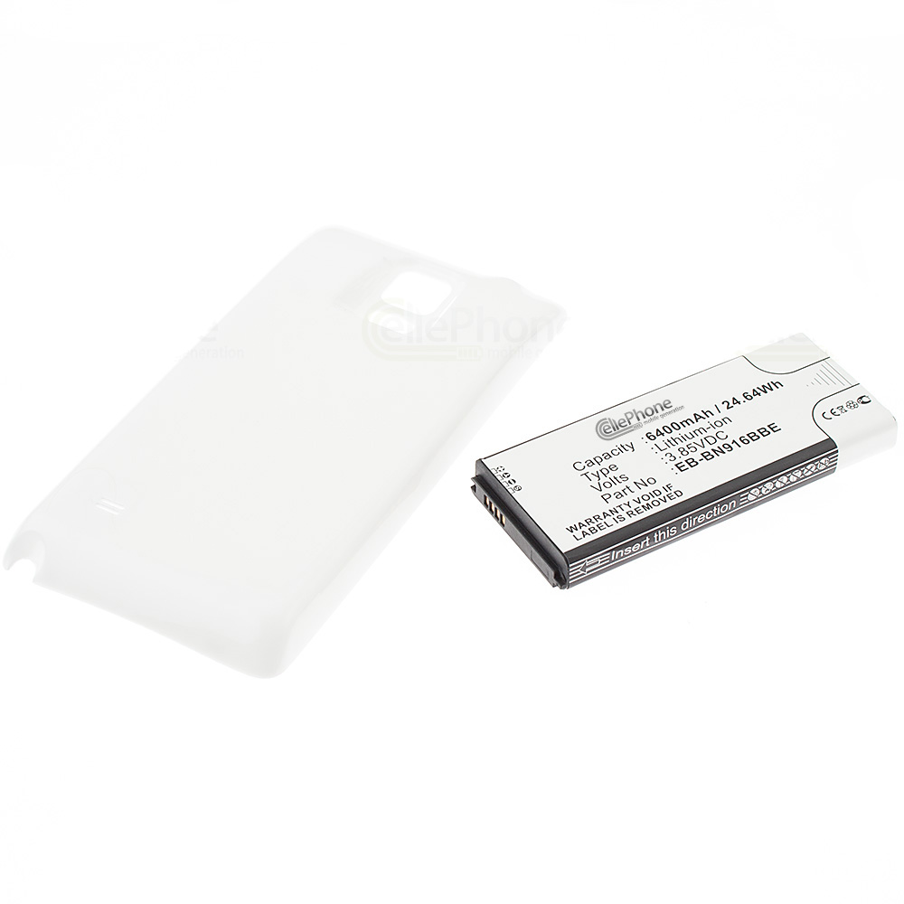 Battery Li-Ion for Samsung Galaxy Note 4 (SM-N910F) - white (replaced EB-BN910BBE) - 6400mAh (FAT)
