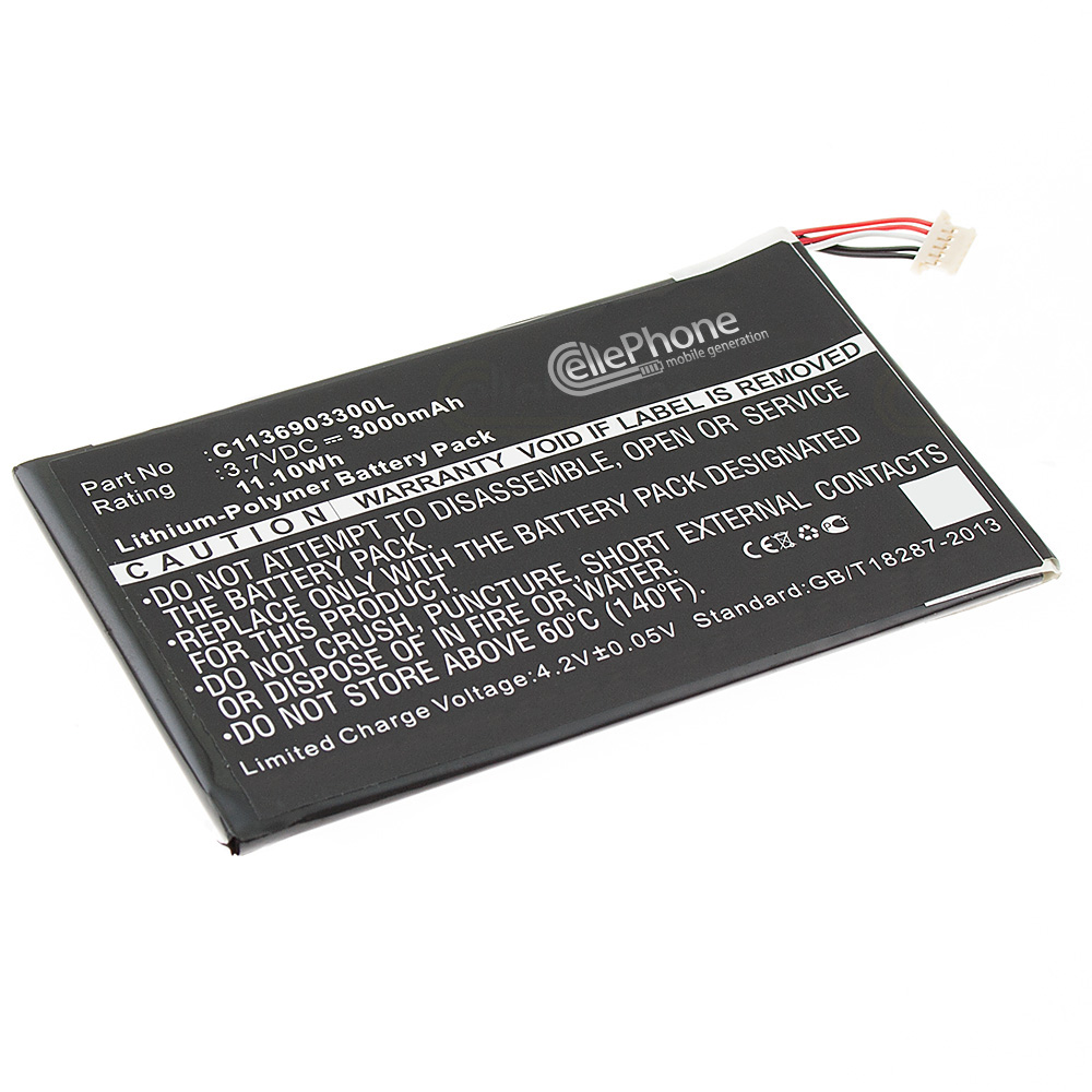 [5507] Battery Li-Polymer for Blu TouchBook 7.0 3G (replaced C1136903300L)