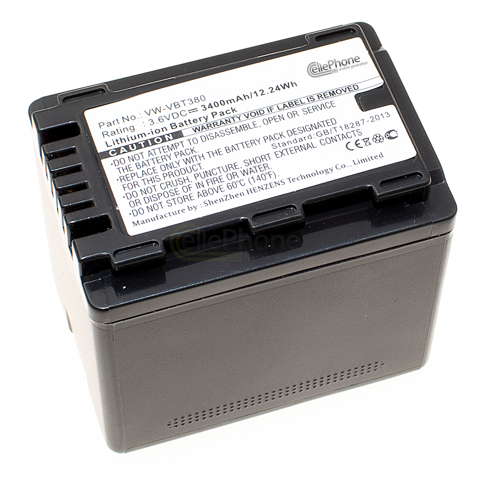 [5522] Batterie Li-Ion compatible avec Panasonic VW-VBT380 - 3400 mAh