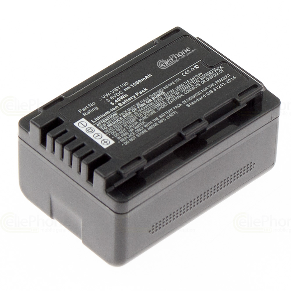 [5564] batteria Li-Ion compatibile con Panasonic VW-VBT190 - 1500 mAh