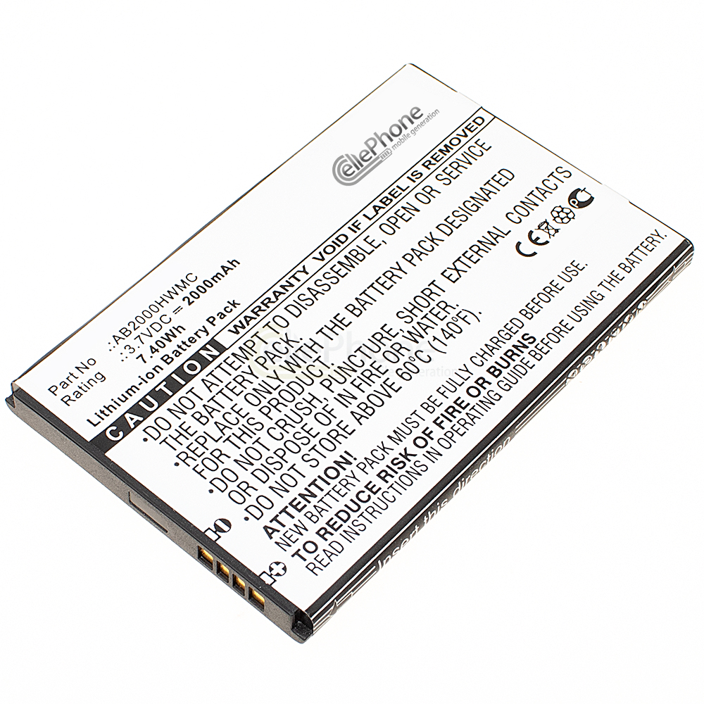 [6013] Accu Li-Ion voor Philips Xenium T3566 W3568 (vervangt AB2000HWMC)