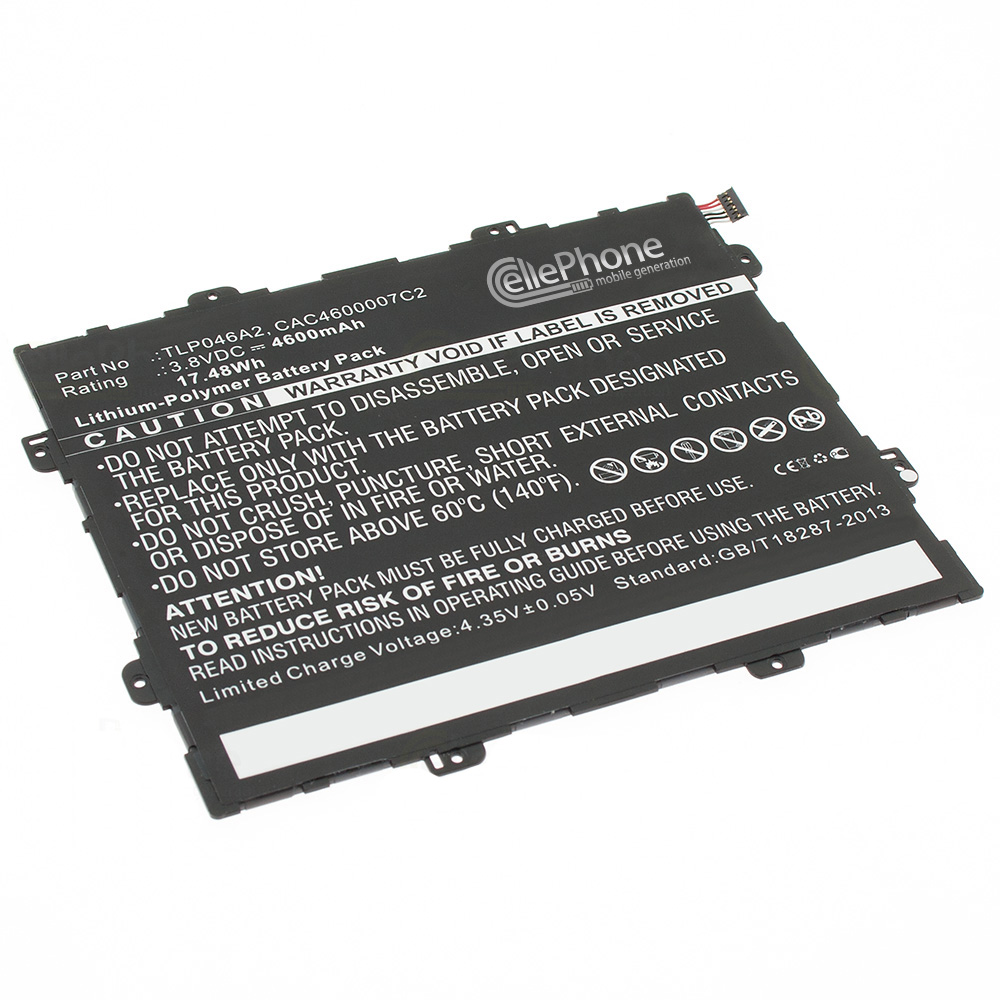 [6080] Batterie Li-Polymer pour Alcatel One Touch POP 10 (remplace TLP046A2) - 4600mAh / 3,8V