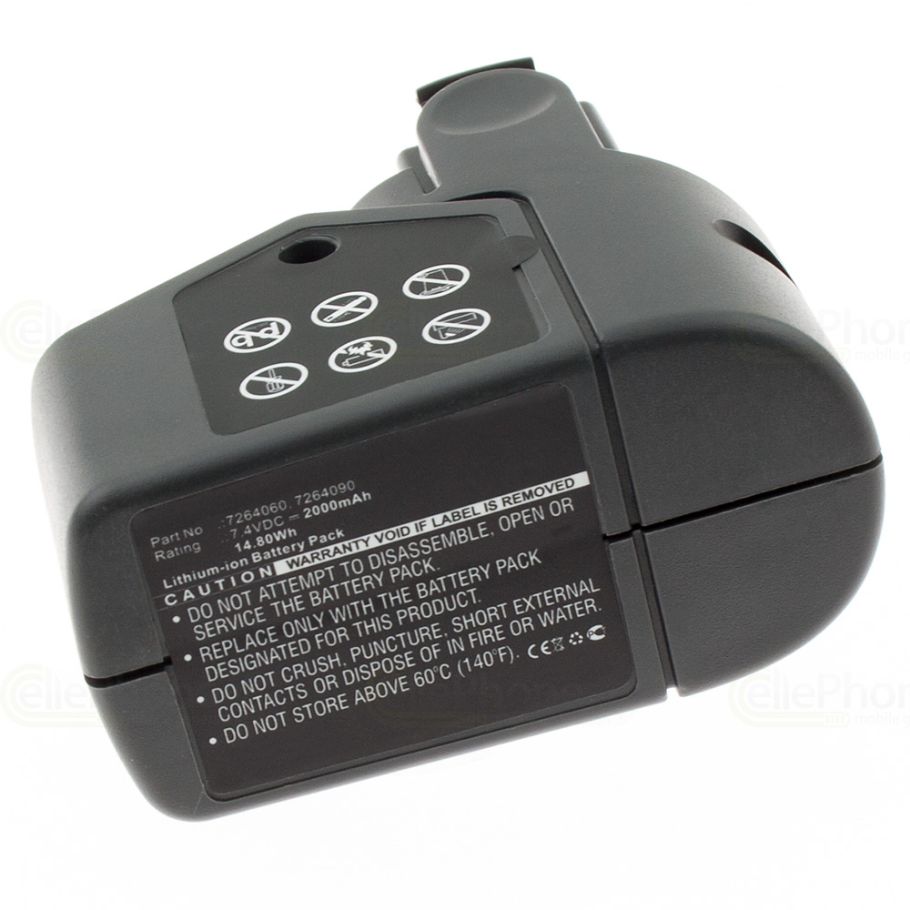 [6107] Battery for Wolf Garten Li-Ion Power RR 3000 (replaced 7264060) - 2000mAh / 7,4V 
