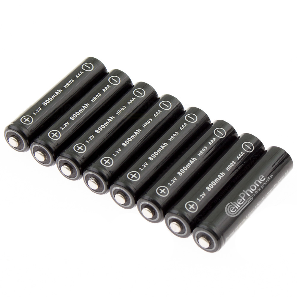 [6173] batteria Ni-MH Universal AAA ricaricabile 8 pezzi - 800mAh - 1,2V, ideale per fotocamere digitali, giocattoli, dispositivi GPS, sport e uso outdoor