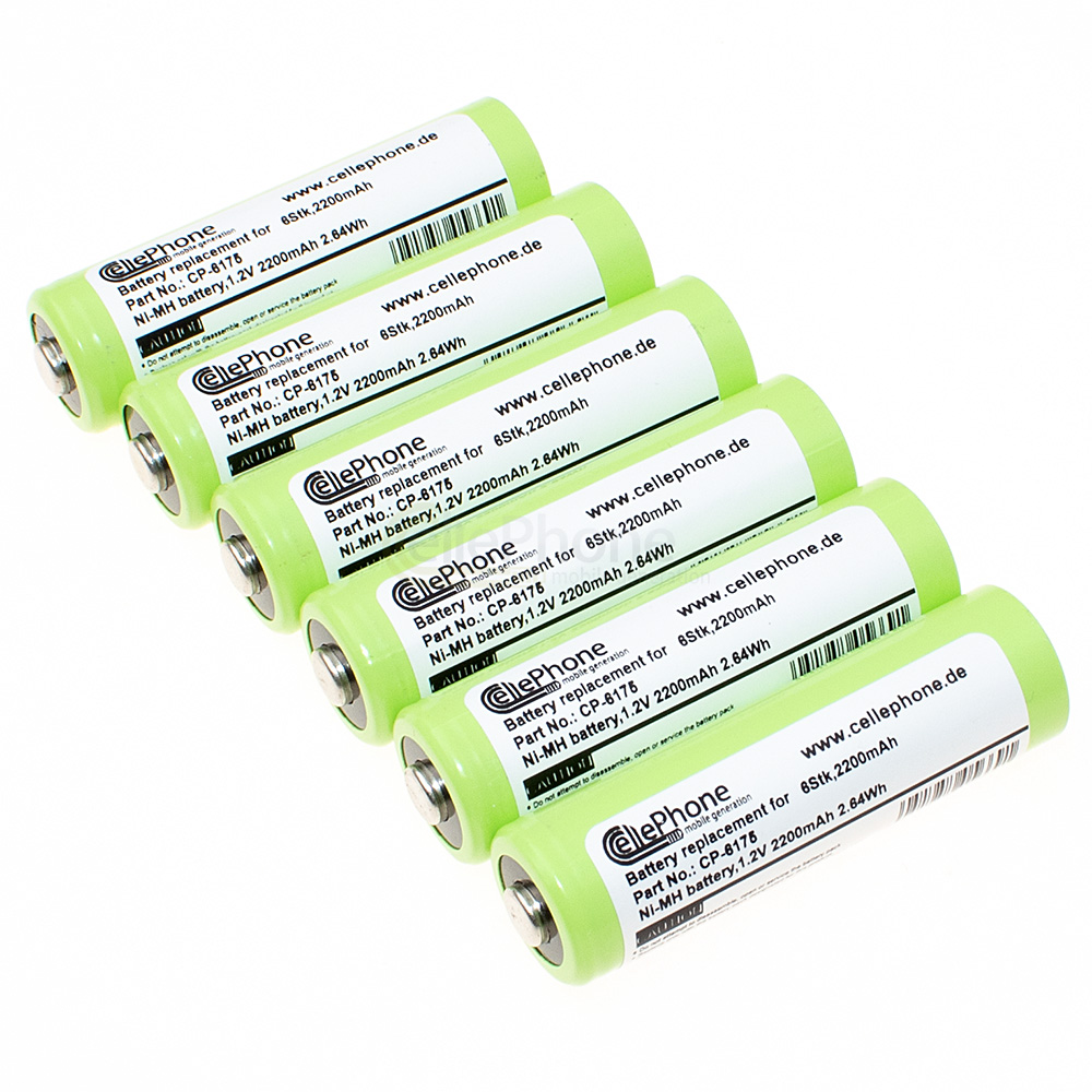 [6175] Batería Ni-MH Universal AA recargable (6 uds.) - 2200 mAh