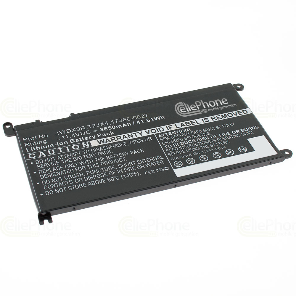 [6302] Batterie Li-Ion compatible avec Dell Inspiron 13 7368 - 3650 mAh