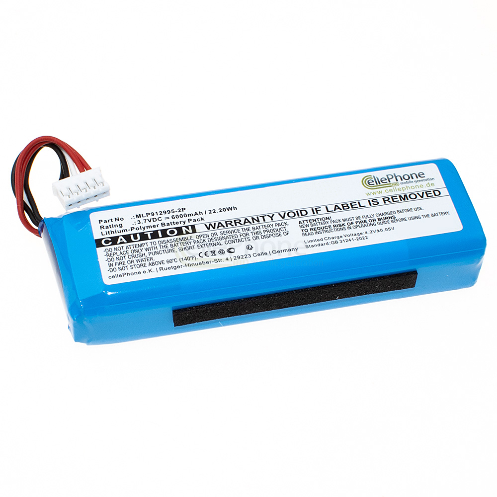 [6376] Battery Li-Polymer for JBL Charge 2+ (replaced MLP912995-2P) - 6000mAh
