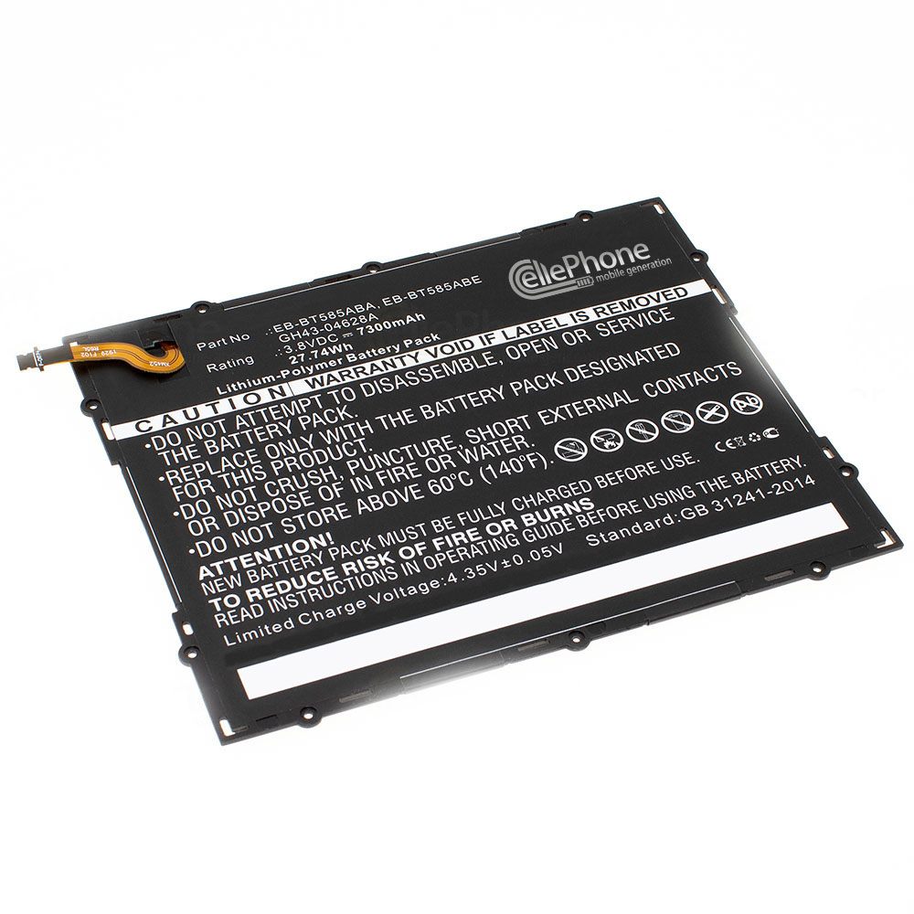 [6673] Accu Li-Polymer voor Samsung Galaxy Tab A 10.1 2016 TD-LTE (vervangt EB-BT585ABA) - 7300mAh