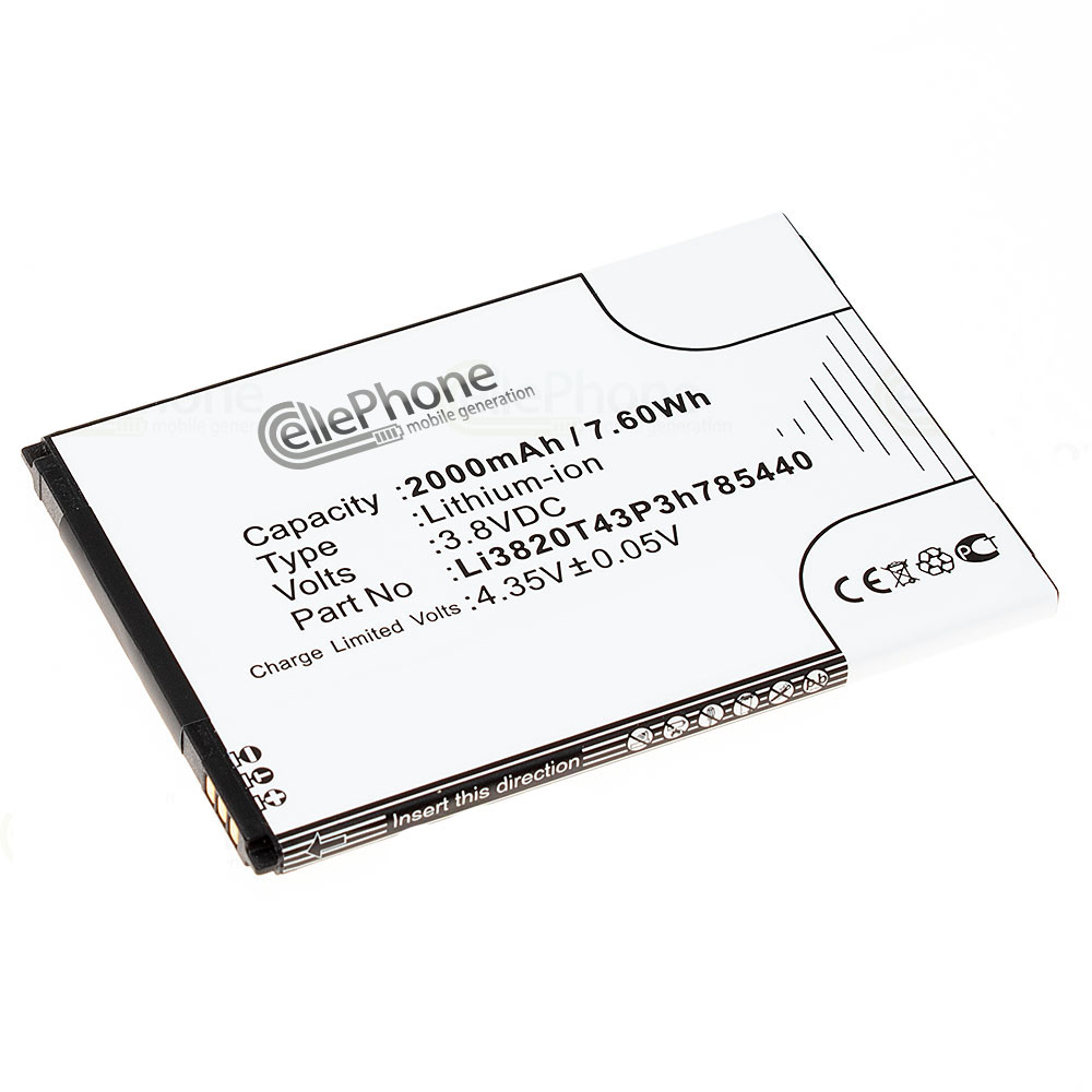 Batterie Li-Ion pour ZTE Blade L2 Plus / L370 (remplace Li3820T43P3h785440)