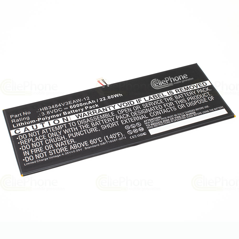 Akku Li-Polymer für Huawei MediaPad M2 10.1 LTE (ersetzt HB3484V3EAW-12) - 6000mAh