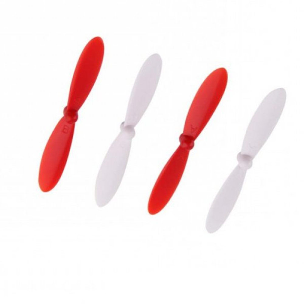[6851] 4x Hélices pour Hubsan X4 H107 - rouge-blanc