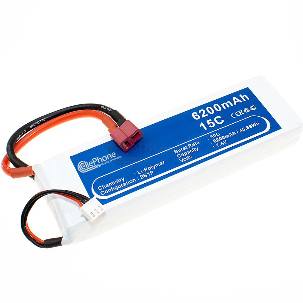 Akku Li-Polymer für Diverse RC Modelle - 6200 mAh / 7.4V 15C