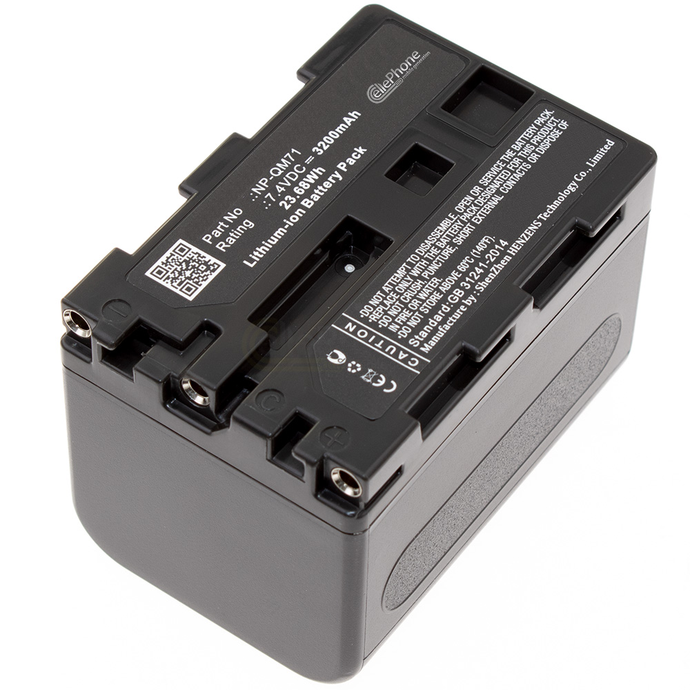 Accu Li-Ion compatibel met Sony NP-FM70 FM71 QM70 QM71 - 3200mAh / 7,4V