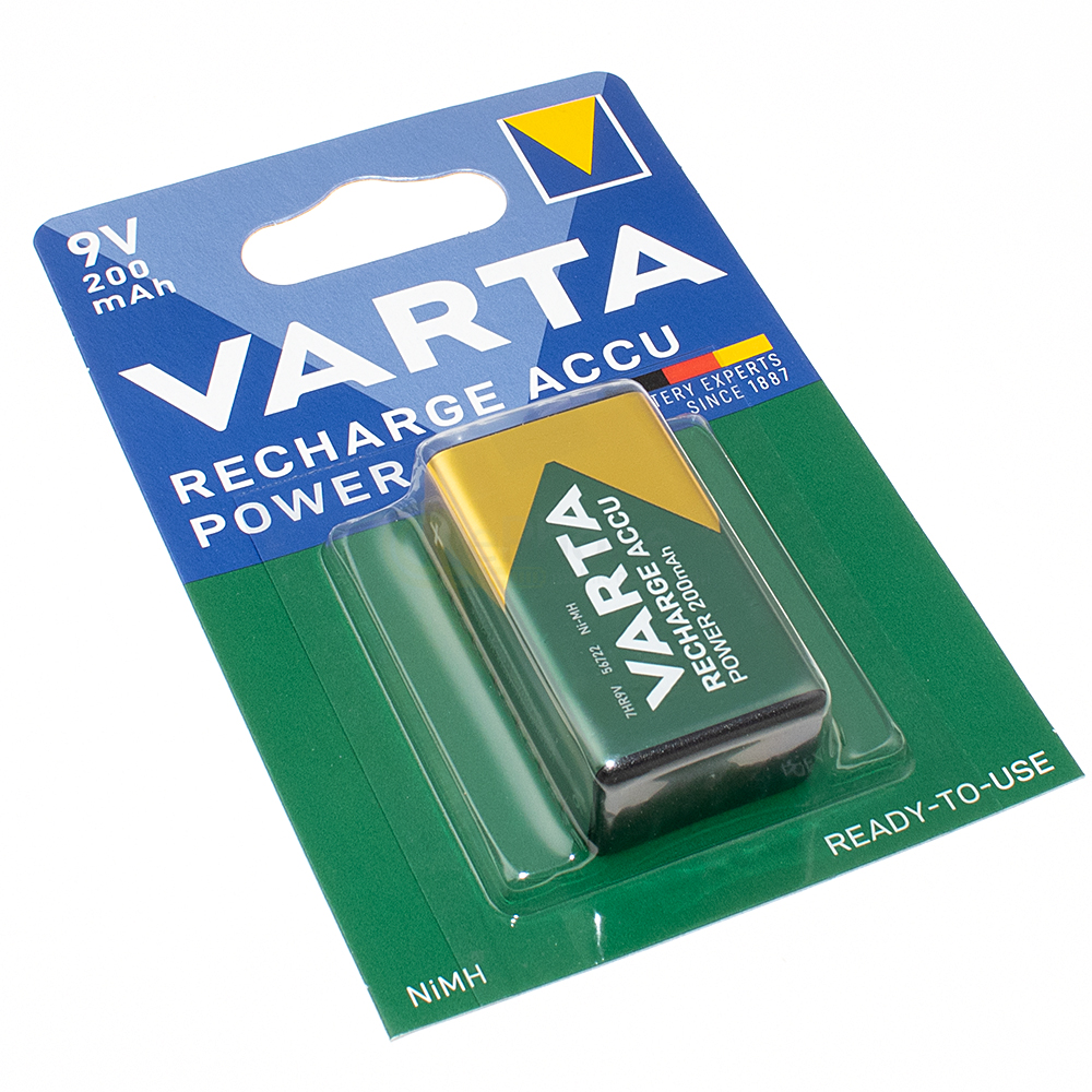 [6958] Batterie Ni-MH compatible avec Varta Rechargeable E-Block 9V - 200 mAh - blister