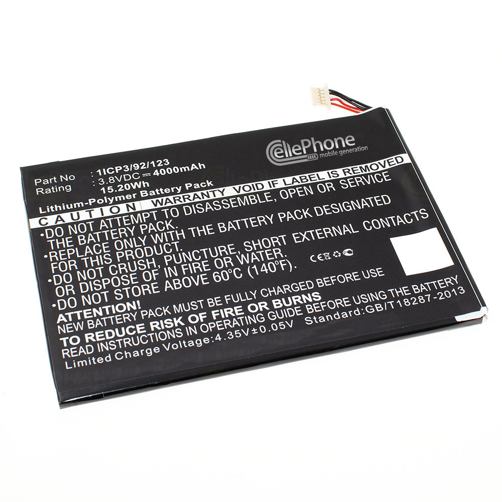 [6996] Accu Li-Polymer voor Nextbook NX785QC16G / NX785QC8G (vervangt 1ICP3/92/123) - 4000 mAh