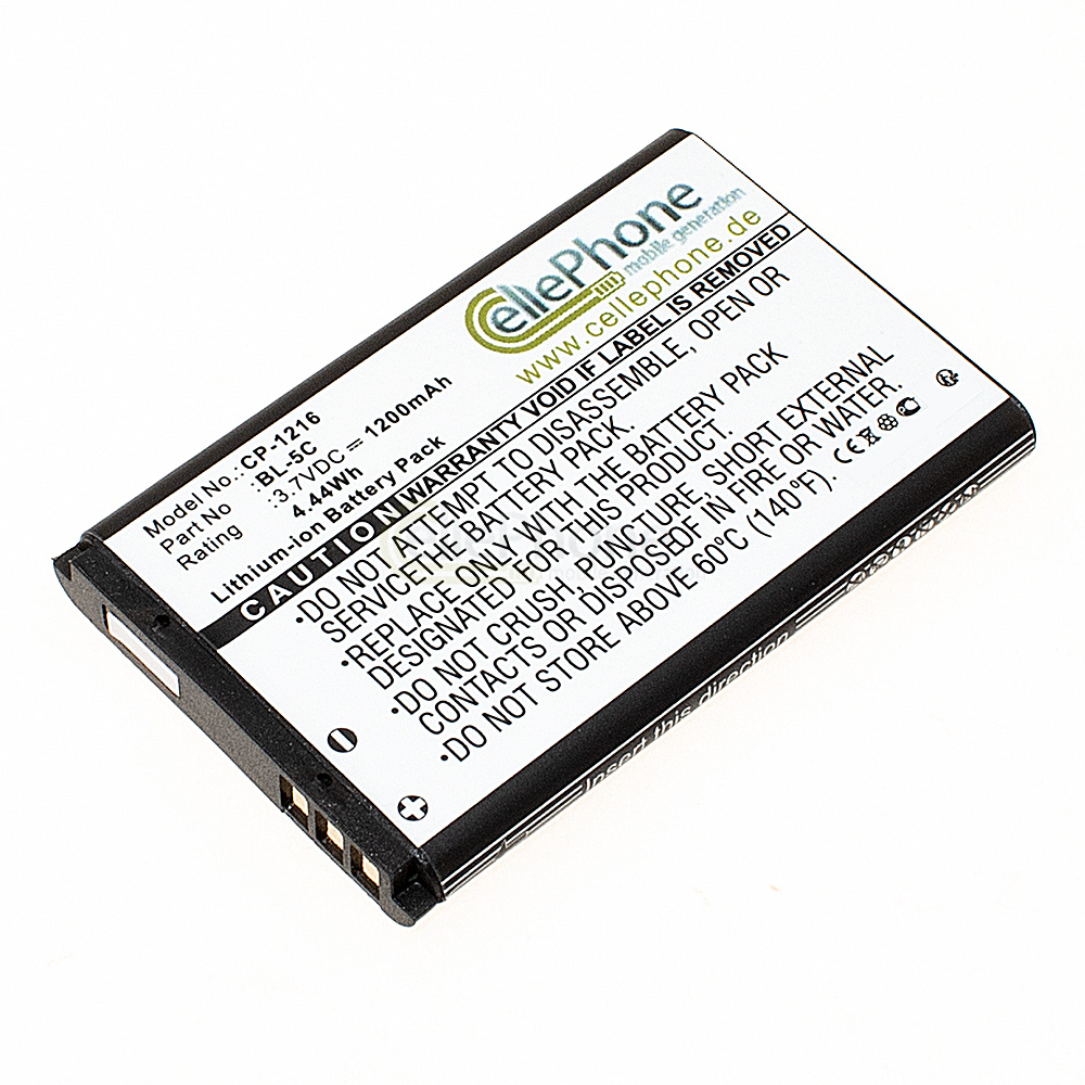 Akku Li-Ion für Nokia 3650 6030 6085 6230 6600 6620 6630 6670 6680 7600 7610 E50 E60 (ersetzt BL-5C / BL-5CA)