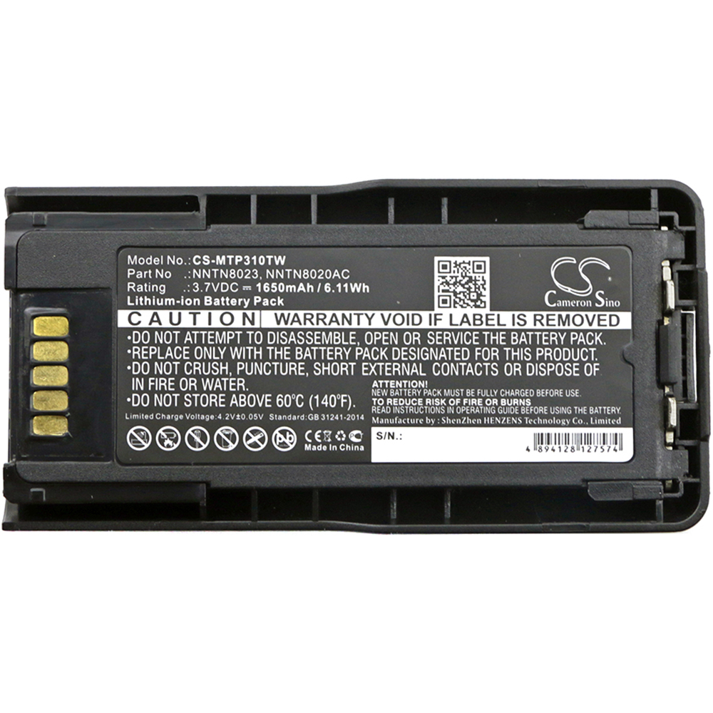 [7078] Batería Li-Ion para Motorola MTP3100 MTP3200 MTP3250 MTP600 (reemplazado NNTN8020AC) - 1650 mAh