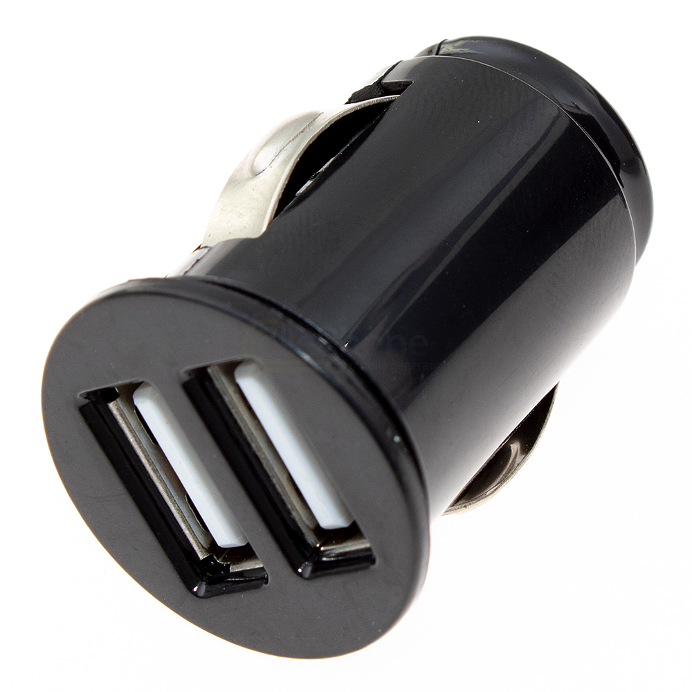 [7081] Car charging adapter with 2x USB sockets (12V / 24V) - 2.4A - black