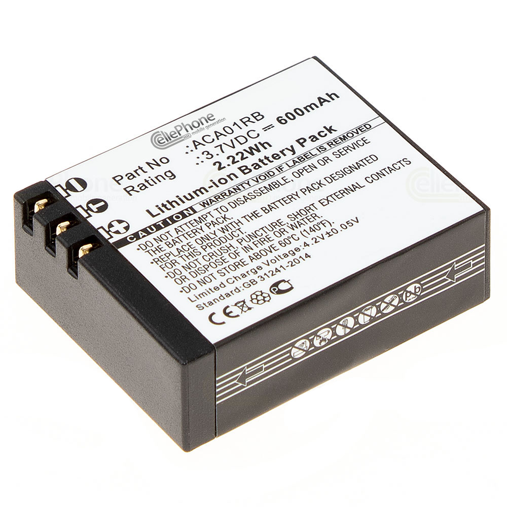[7107] Battery Li-Polymer for Activeon CX / CX Gold / CX HD (replaced ACA01RB)