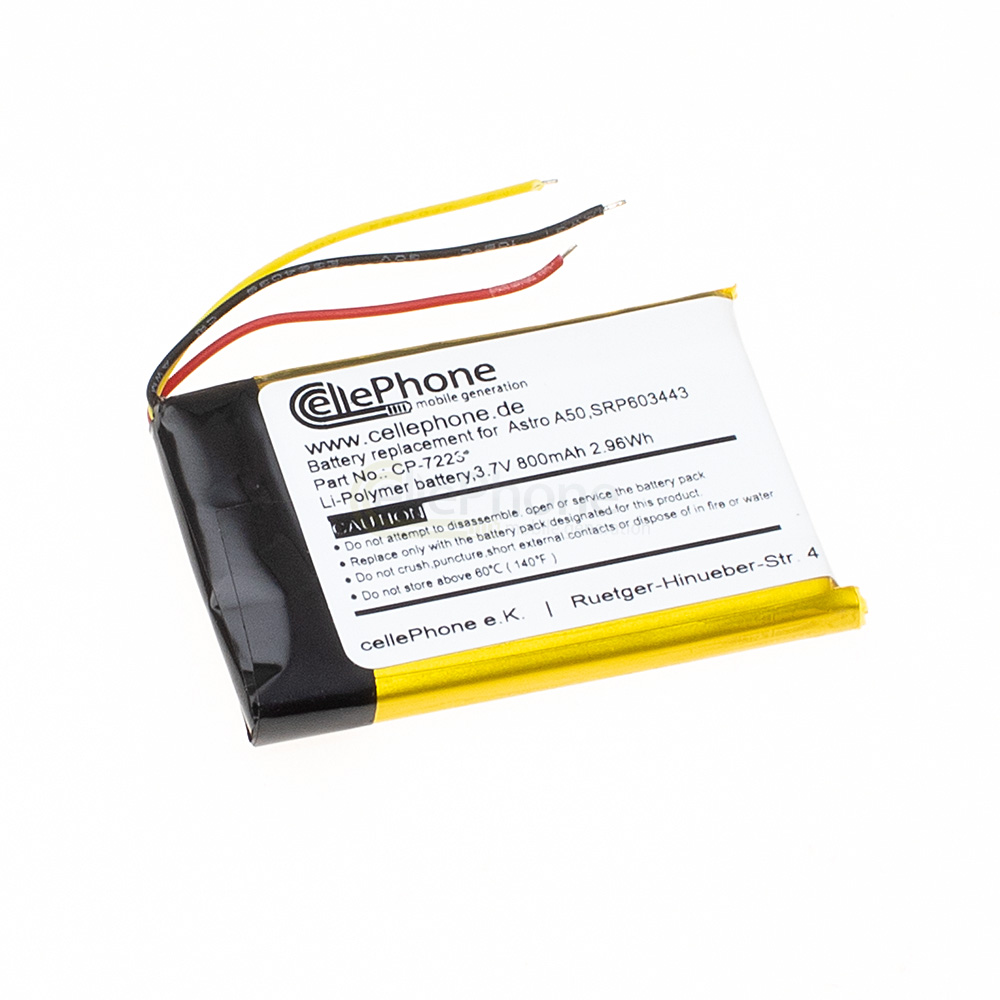 [7223] batteria Li-Polymer per Astro A50 (sostituisce SRP603443)