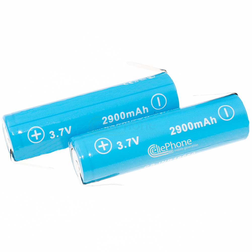 Akku Li-Ion Typ 18650 - mit Lötfahnen - 2900 mAh - 2 Stück