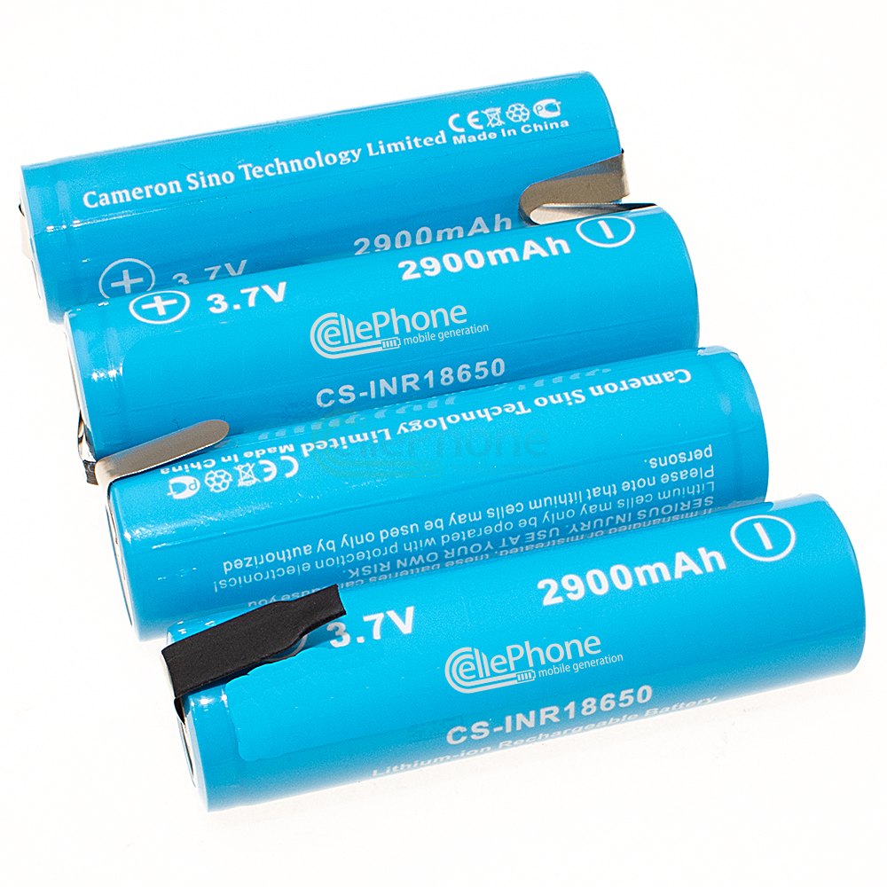 [7257] Akku Li-Ion Typ 18650 - mit Lötfahnen - 2900 mAh - 4 Stück