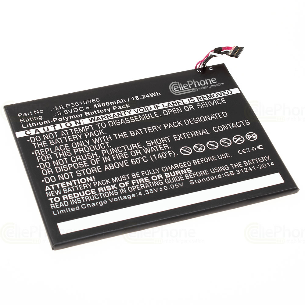 [7306] Batterie Li-Polymer pour HP Pro Tablet 408 G1 (remplace MLP3810980) - 4800mAh