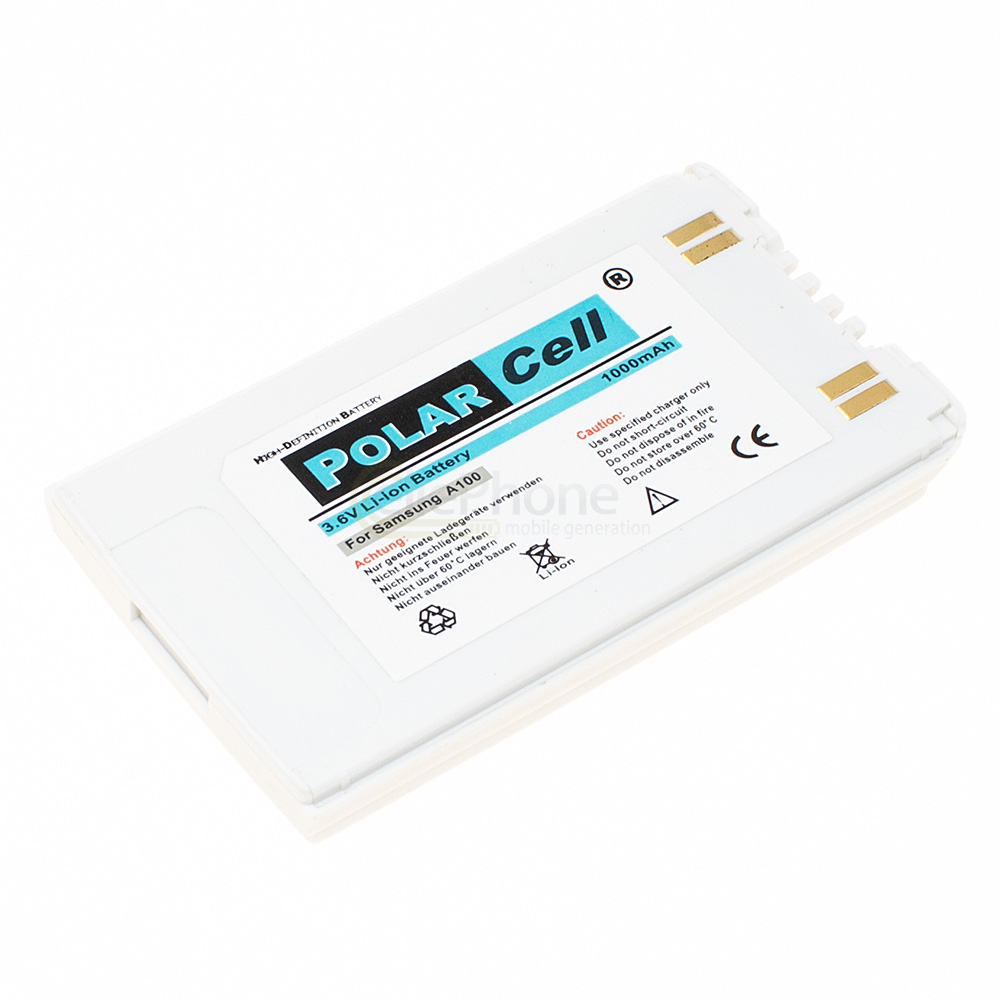 [78] PolarCell Akku Li-Ion für Samsung SGH-A100 A110 A118 A120 A225 - weiß