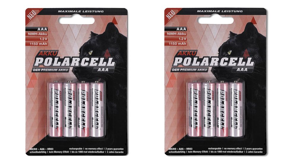 [7383] PolarCell batteria Ni-MH Micro AAA - HR03 KR03 LR03 R3 L3 - 1150mAh - 2x blister da 4