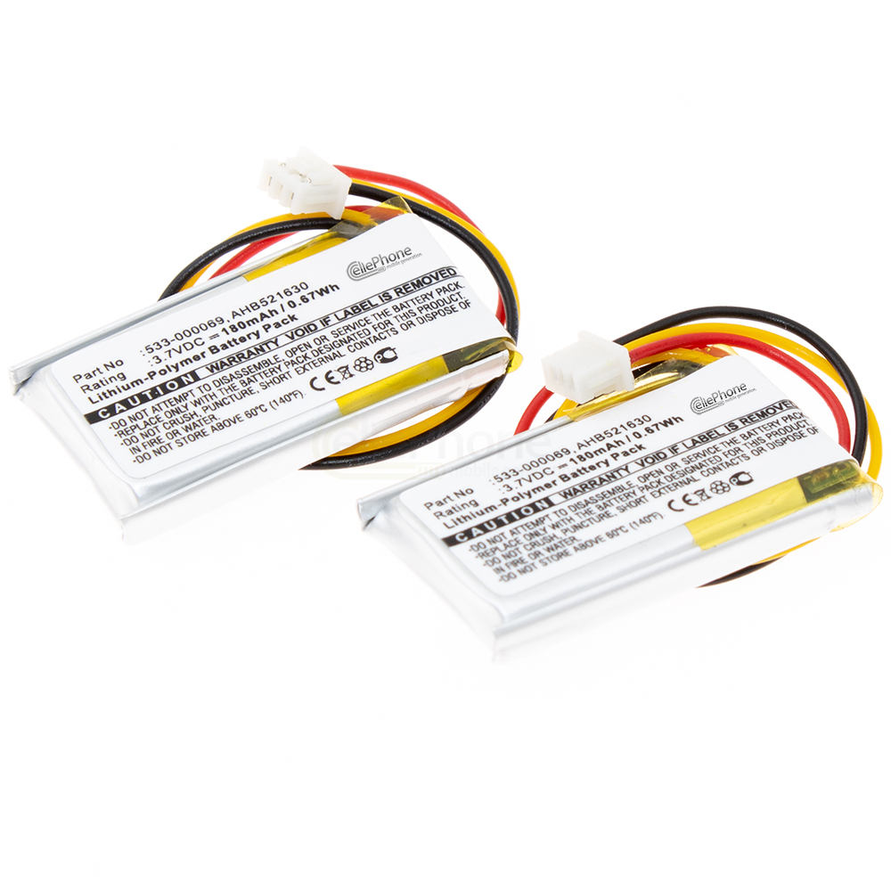 [7556] Batería Li-Polymer para Logitech G304 G703 - UE310 UE3500 UE4500 - Wireless Headset H600 (reemplazado 533-000069) - Set of 2