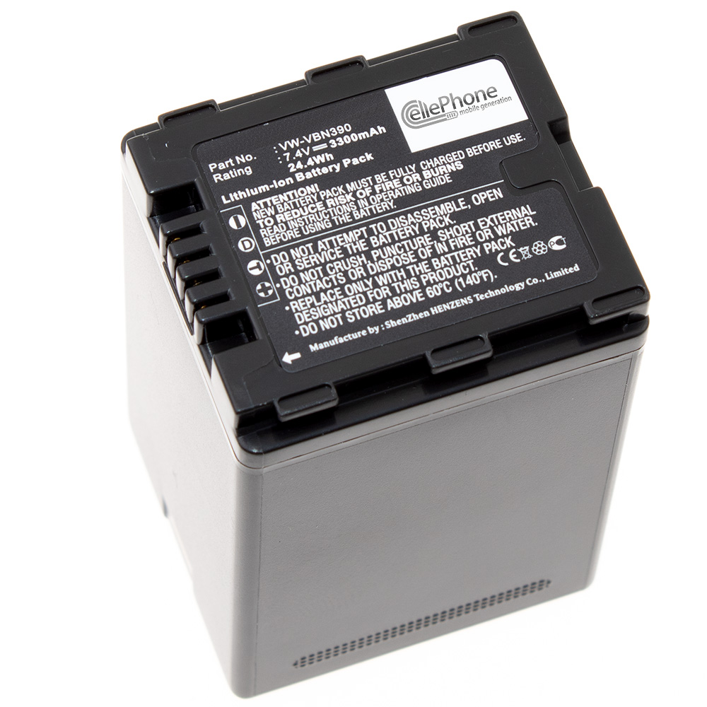 Accu Li-Ion compatibel met Panasonic VW-VBN390 - 3300mAh / 7,4V