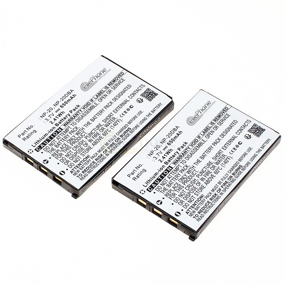 [7869] batteria Li-Ion compatibile con Casio NP-20 - 2er Set