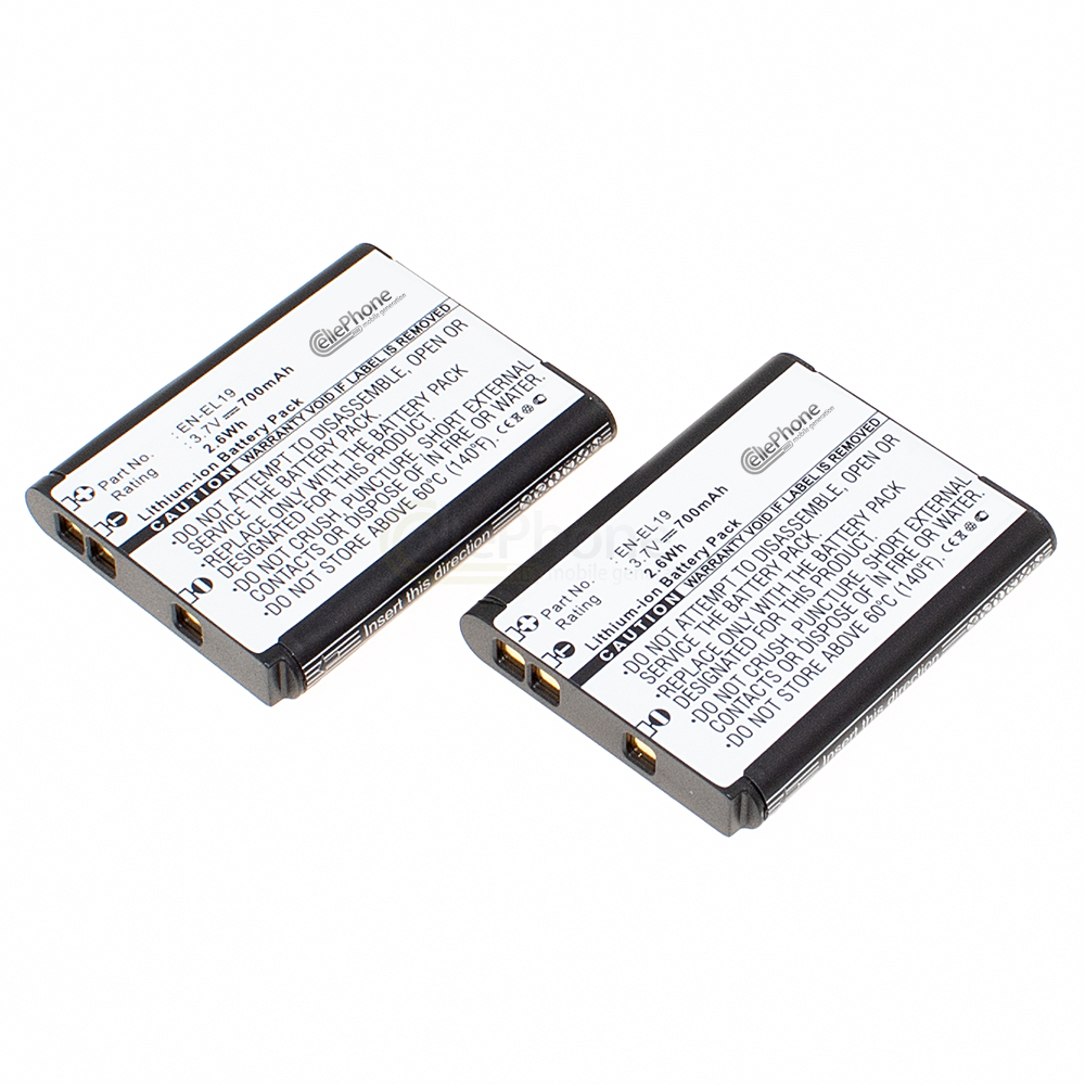 [7885] batteria Li-Ion compatibile con Nikon EN-EL19 - 2er Set