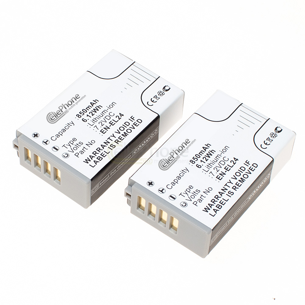 Accu Li-Ion compatibel met Nikon EN-EL24 - set van 2