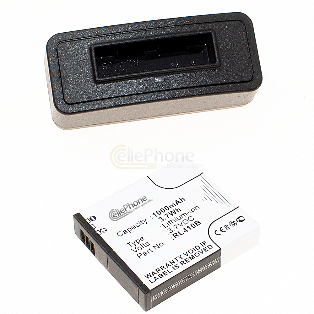 [7904] Chargeur de batterie + Li-Ion Batterie (1050mAh) pour Rollei AC230 AC240 AC400 AC410