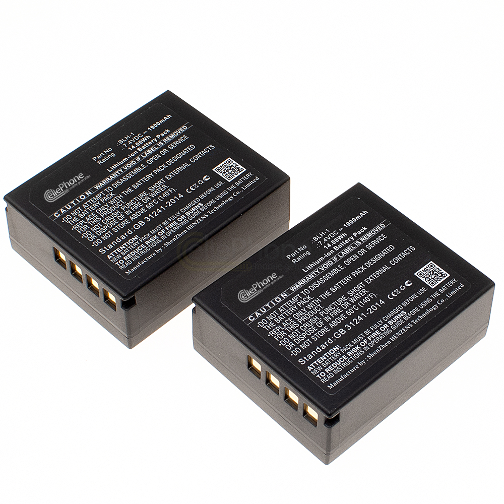[7961] Batterie Li-Ion compatible avec Olympus BLH-1 - 1900mAh - Ensemble de 2