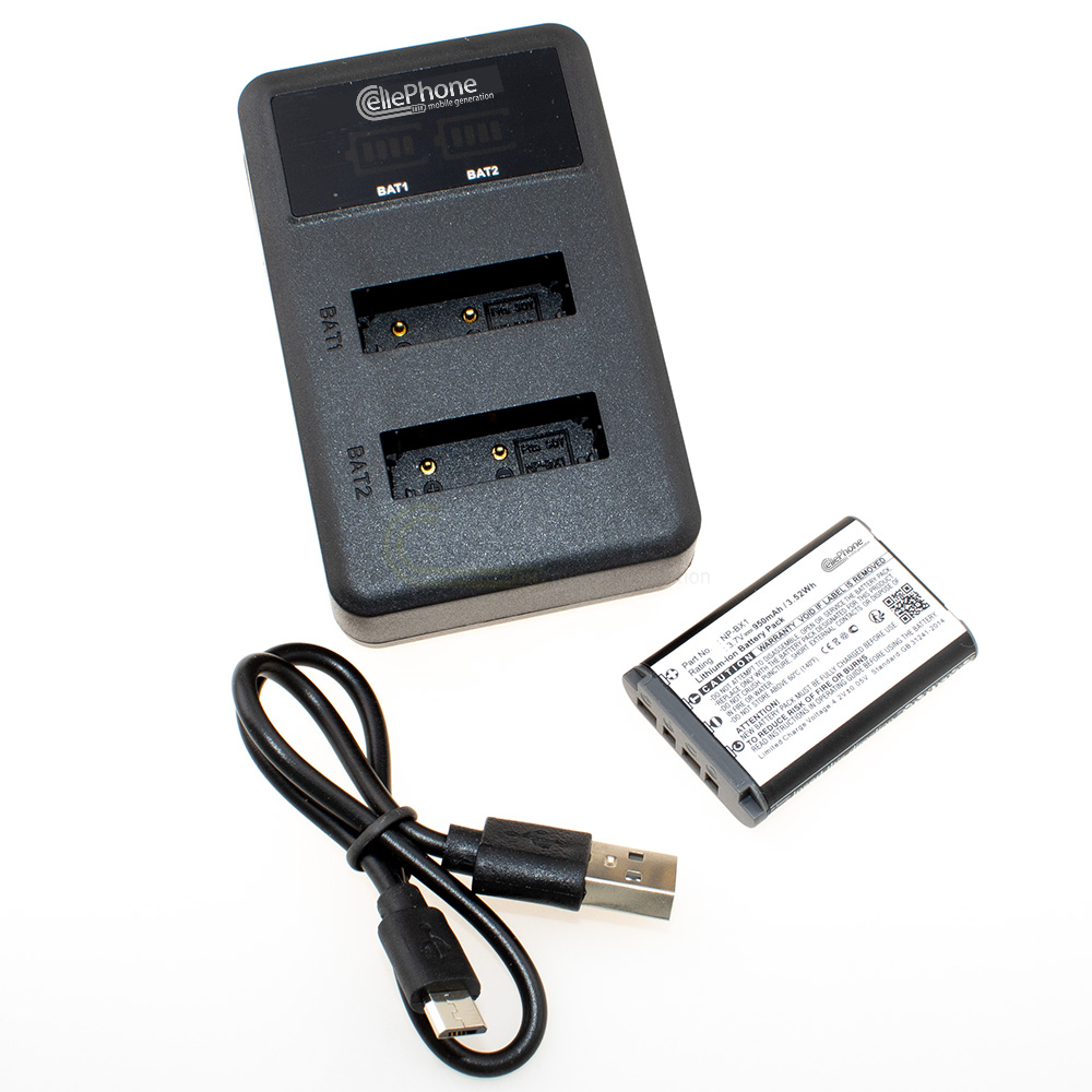 [7986] Duo-acculaadstation + Li-Ion accu (950mAh) voor Sony NP-BX1