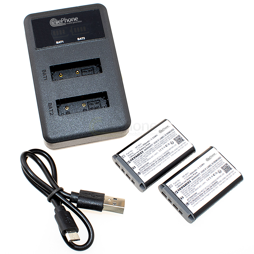 [7987] Duo-acculaadstation + 2x Li-Ion accu (950mAh) voor Sony NP-BX1